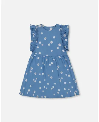 Girl Floral Chambray Dress