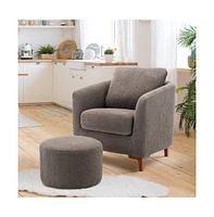 Sherpa Accent Chair with Ottoman