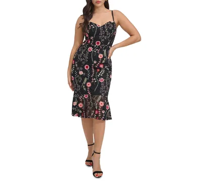 Siena Women's Embroidered Lace Midi Dress