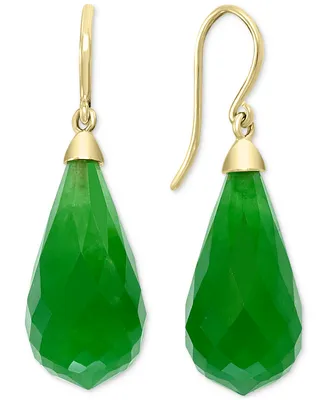 Effy Dyed Jade Fancy-Cut Briolette Drop Earrings in 14k Gold