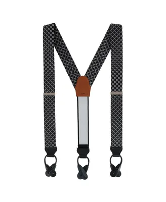 Trafalgar Rowan Geometric Pattern Silk Button End Suspenders