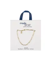 ModaSport Gold-Tone Stainless Steel Figaro Bracelet