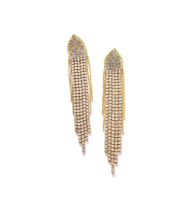 Sohi Women's Gold Bling Cluster Drop Earrings