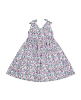 Hope & Henry Girls' Sleeveless Bow Shoulder Swing Dress, Infant