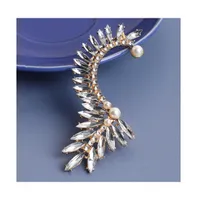 Sohi Women's Silver Embellished Cluster Earcuff Earrings