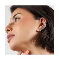 Sohi Women's Silver Embellished Cluster Ear cuff Earrings