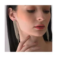 Sohi Women's Gold Bling Cluster Drop Earrings