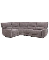 Closeout! Deklyn 116" 4-Pc. Zero Gravity Fabric Sectional with 2 Power Recliners, Created for Macy's
