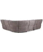 Closeout! Deklyn 129" 6-Pc. Zero Gravity Fabric Sectional with 2 Power Recliners & Consoles, Created for Macy's