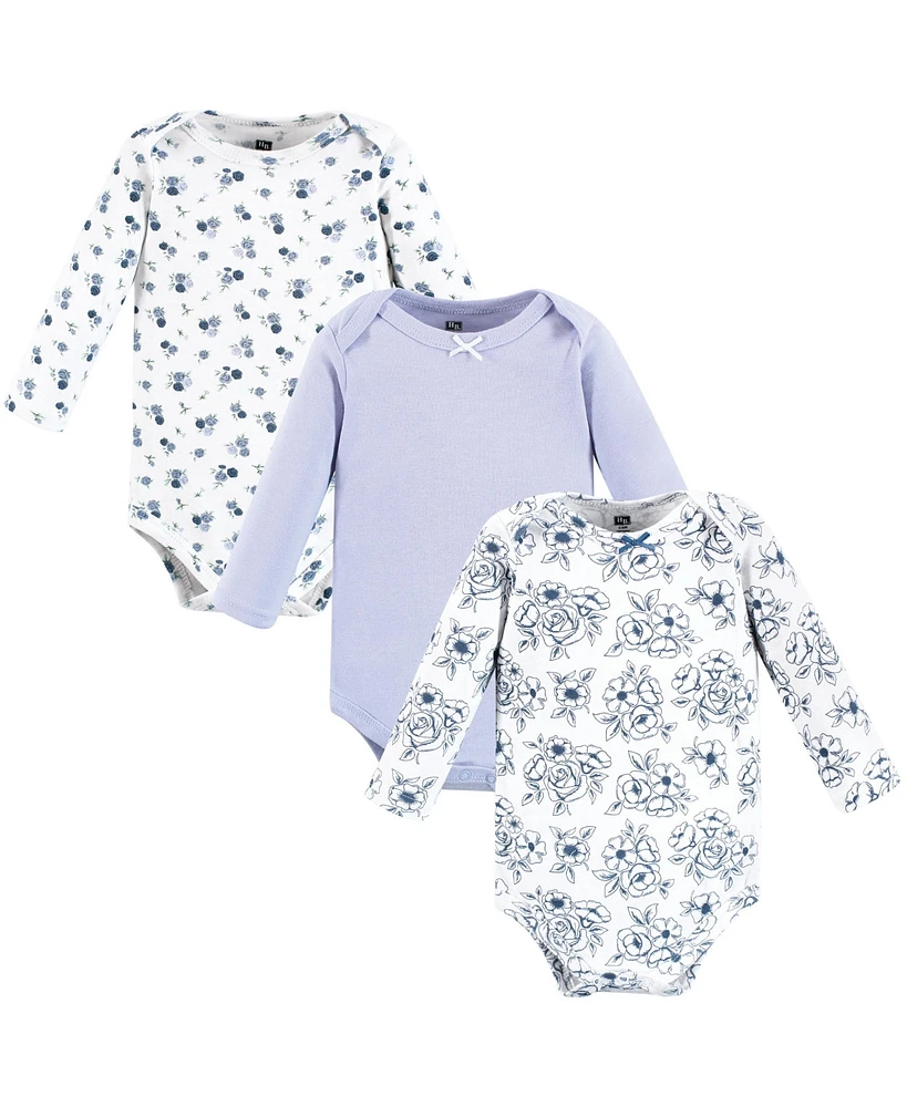 Hudson Baby Baby Girls Cotton Long-Sleeve Bodysuits