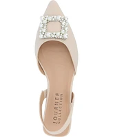 Journee Collection Women's Hannae Embellished Slingback Flats