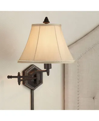 Hexagon Country Swing Arm Adjustable Wall Mounted Lamp Bronze Plug