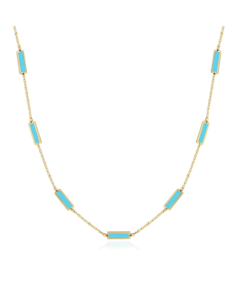 The Lovery Turquoise Bar Chain Necklace