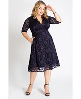 Women's Plus Mon Cherie Floral Lace Cocktail Dress