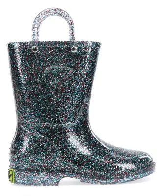 Toddler Little Girl's and Big Glitter Rain Boot