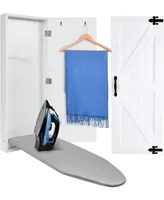 Ivation Ironing Board w/Farmhouse Door, Wall Mount Iron Board Holder