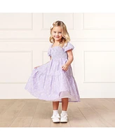 Hope & Henry Girls' Short Bubble Sleeve Smocked Dress