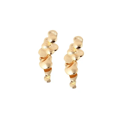 Sohi Women's Gold Circular Drop Earrings