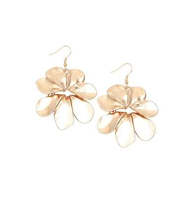 Sohi Women's Pink Embellished Cluster Drop Earrings