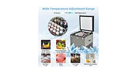 68 Quart Portable Car Refrigerator with Dc and Ac Adapter-Grey