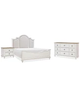 Mandeville 3pc Bedroom Set (Upholstered California King Bed + Dresser -Drawer Nightstand