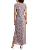 Connected Women's Sequined-Lace Maxi Dress