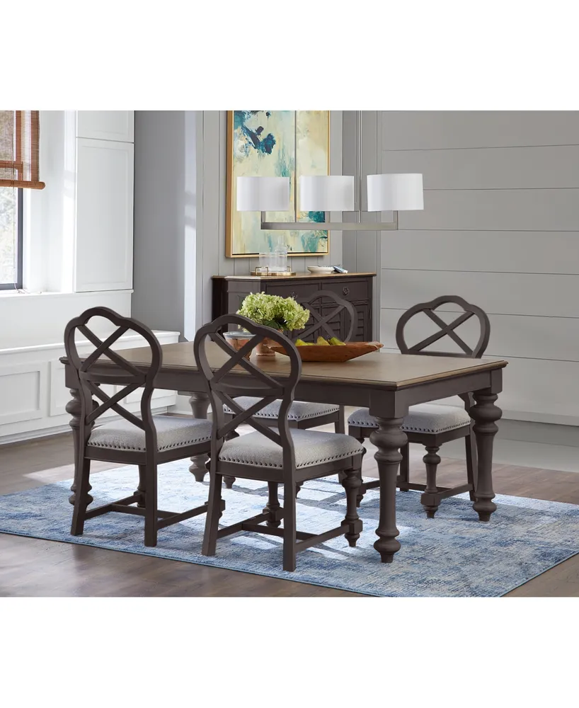 Mandeville 5pc Dining Set (Rectangular Table + 4 X-Back Chairs)