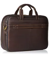 Heritage Colombian Leather Double Gusset Top Zip Laptop Bag