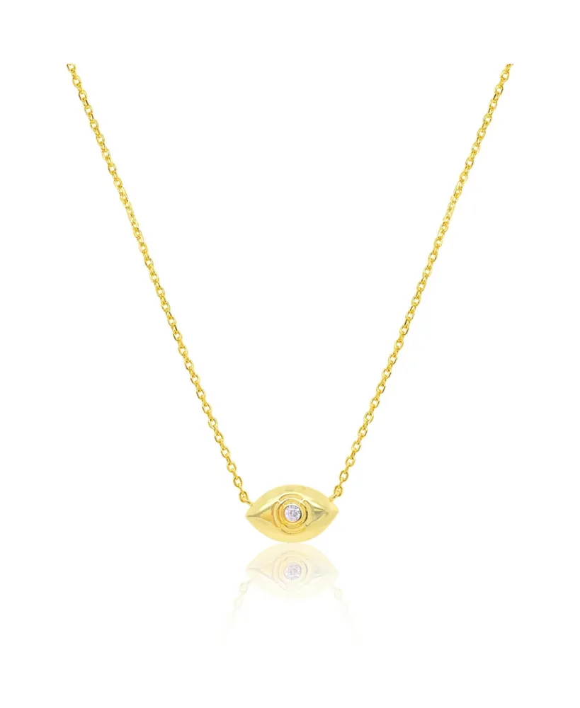Etoielle Yellow Gold Tone Evil Eye and Cz Necklace