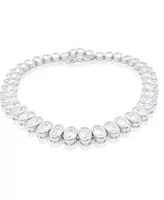 Etoielle White Gold Tone Oval Cut Cz Tennis Bracelet