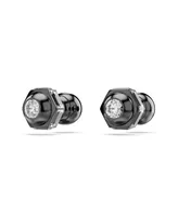 Swarovski Round Cut, White, Ruthenium Plated Numina Stud Earrings