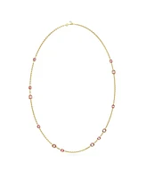 Swarovski Round Cut, Pink, Gold-Tone Imber Strand Necklace