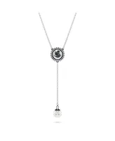 Swarovski Swan, Gray, Rhodium Plated Iconic Swan Y Pendant Necklace