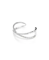 Swarovski Infinity, White, Rhodium Plated Hyperbola Cuff Bracelet