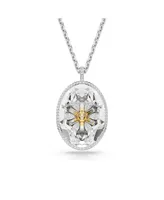 Swarovski Flower, Yellow, Rhodium Plated Idyllia Pendant Necklace