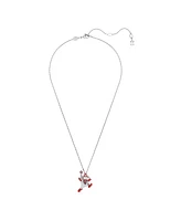 Swarovski Playing Card, Red, Rhodium Plated Alice In Wonderland Pendant Necklace