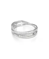 Swarovski Infinity, White, Rhodium Plated Hyperbola Cuff Bracelet