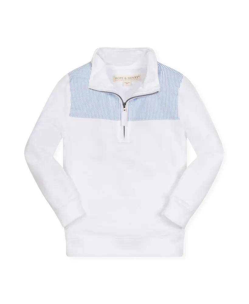 Hope & Henry Boys Organic Long Sleeve French Terry Half-Zip Pullover with Contrast Yoke, Infant