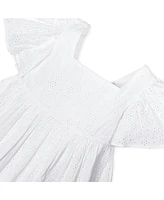 Hope & Henry Girls' Flutter Sleeve Eyelet Empire Dress, Toddler