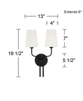 Melody Modern Wall Sconce Lighting Sconce Black Hardwired 19 1/2" High 2