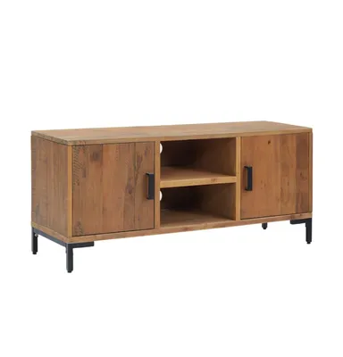 Tv Stand Brown 43.3"x13.8"x18.9" Solid Wood Pine