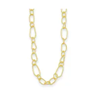 18k Yellow Gold Textured Fancy Link Necklace