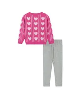 Toddler/Child Girls Heart Sherpa Sweater & Legging Set