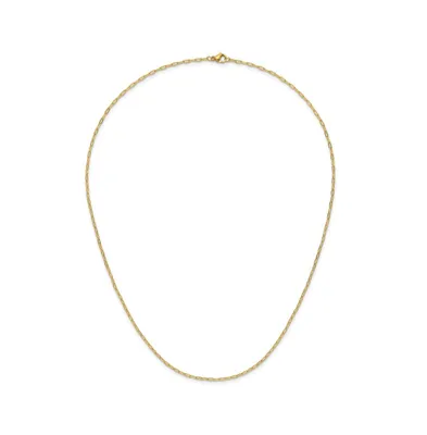 Chisel Yellow Ip-plated Elongated Open Link Paperclip Chain Necklace
