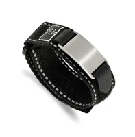 Chisel Stainless Steel Nylon Adjustable Close Medical Id Bracelet 8"