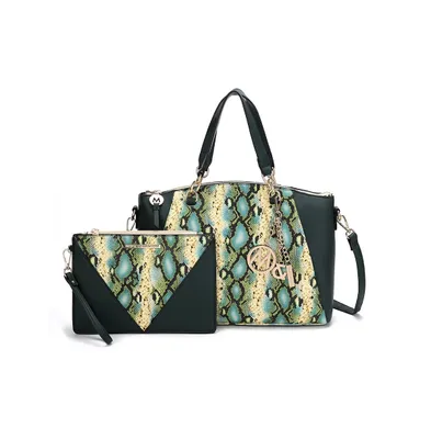 Mkf Collection Addison Snake Embossed Tote Bag with matching Wristlet Pouch by Mia K