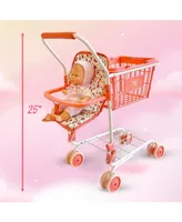 The New York Doll Collection Toy Shopping Cart Floral