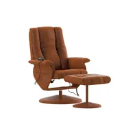 Massaging Multi-Position Recliner And Ottoman With Wrapped Base