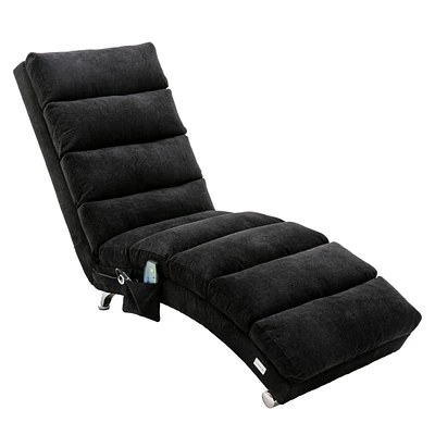 Simplie Fun Linen Chaise Lounge Indoor Chair