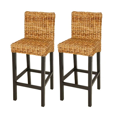 vidaXL Bar Stools 2 pcs Abaca